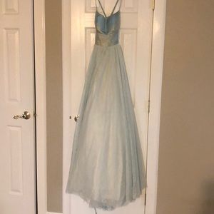 Prom gown NWT size 1/2 seafoam glitter teal formal